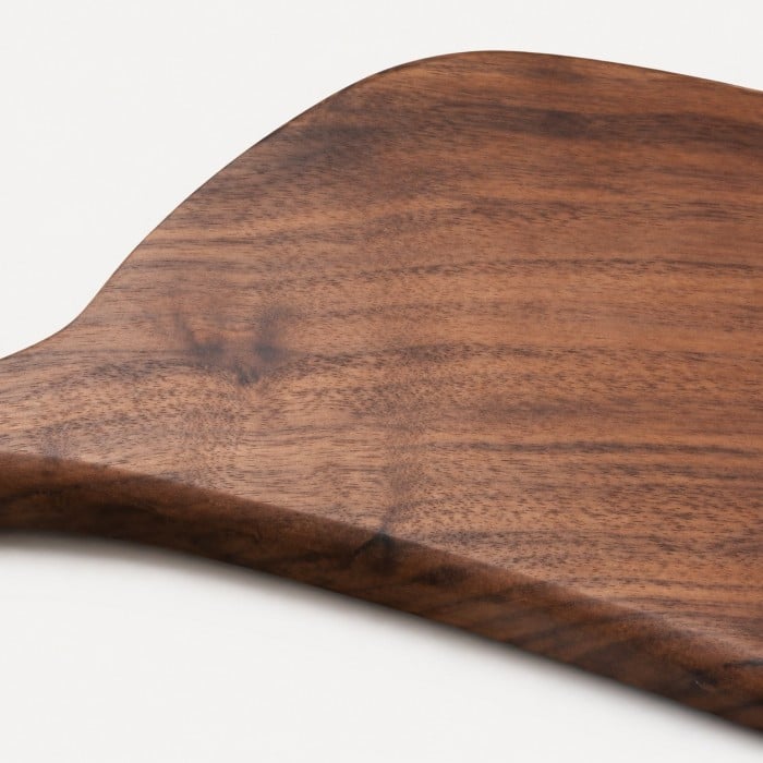 Black Walnut Serving Board with Loop Handle - Wooden Bread and Cheese Tray for Kitchen Styling HL4623