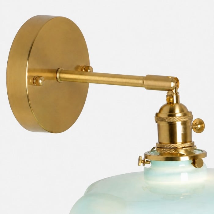 Aplique de pared de latón con cristal azul opalino HL4372