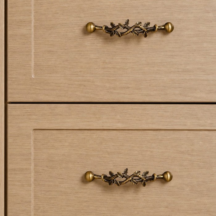 Maniglia per mobile in ottone massiccio a forma di foglia botanica HL4284