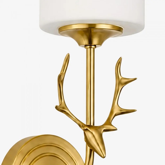 Brass Antler Glass Shade Wall Sconce HL4232