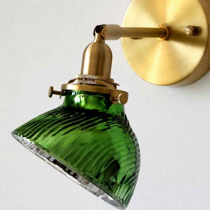 Mosiężna szklana lampa ścienna do czytania przy łóżku HL4342