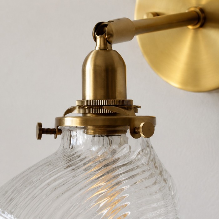 Mosiężna szklana lampa ścienna do czytania przy łóżku HL4342