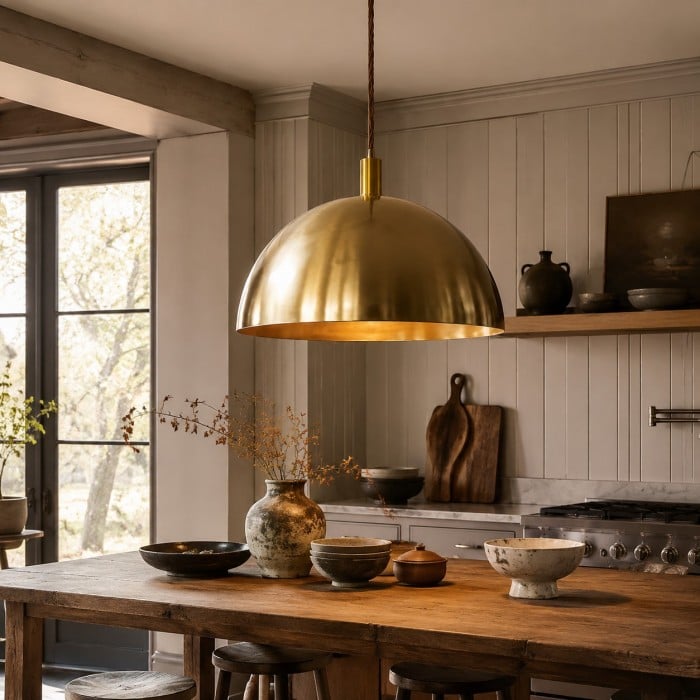 Suspension demi-dôme en laiton HL4507