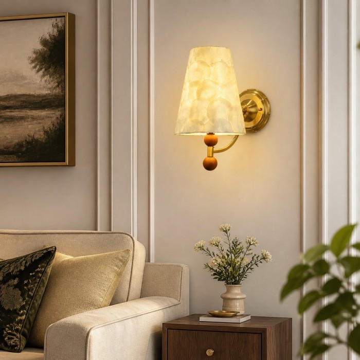 Capiz Shell and Wood Accent Wall Sconce HL4343