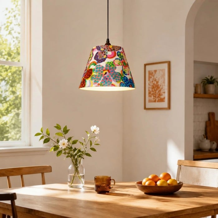 Suspension en tissu à motif floral coloré HL4461
