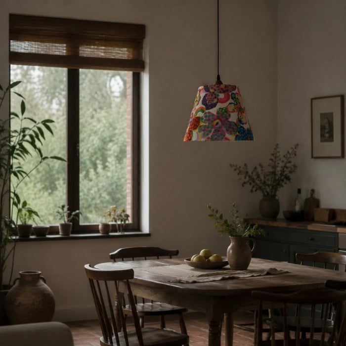 Suspension en tissu à motif floral coloré HL4461