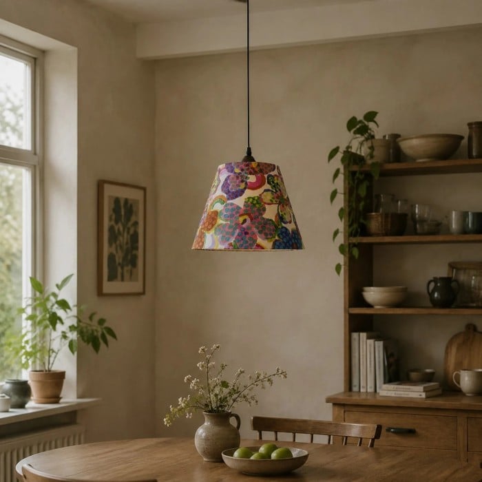 Suspension en tissu à motif floral coloré HL4461