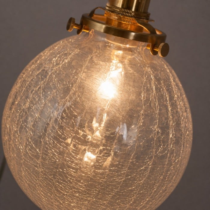 Suspension en laiton avec globe en verre craquelé HL4538