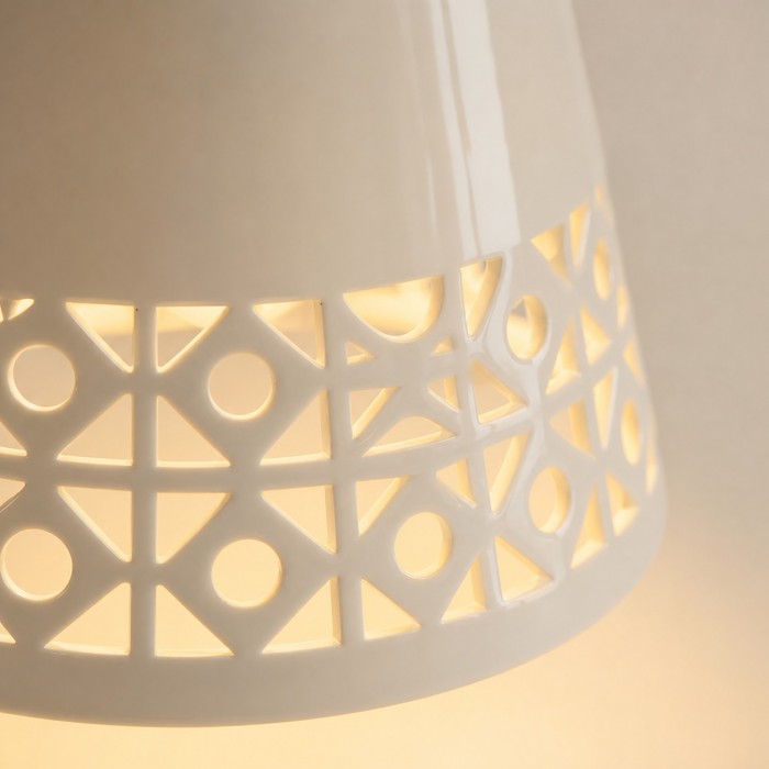Suspension en céramique crème et bois HL4367