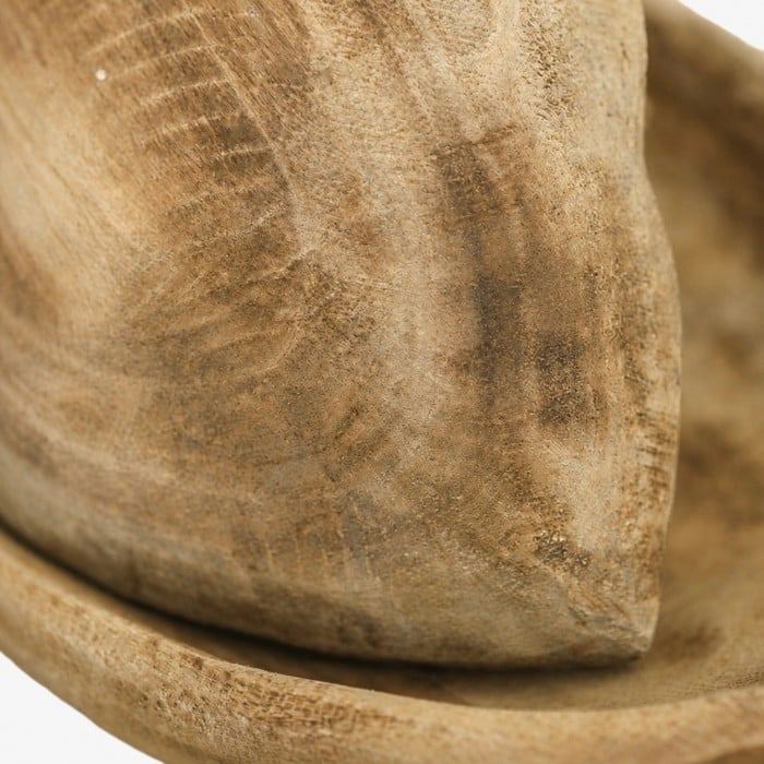 Distressed Paulownia Wood Boat-Shaped Serving Tray HL4606