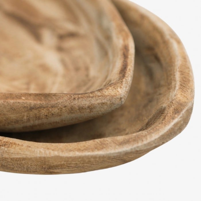 Distressed Paulownia Wood Boat-Shaped Serving Tray HL4606