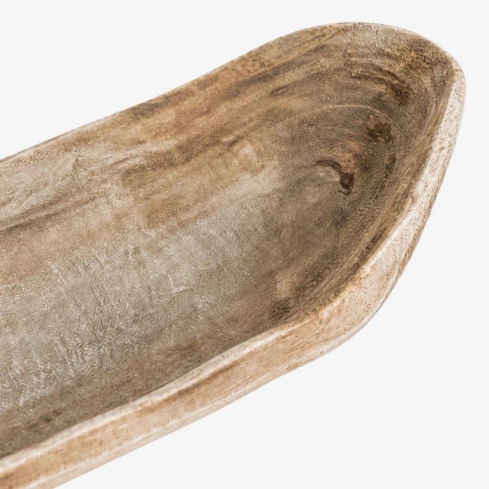 Distressed Paulownia Wood Boat-Shaped Serving Tray HL4606