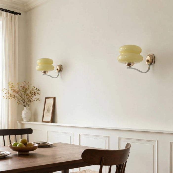 Double Layer Milk Glass Wall Sconce HL4645