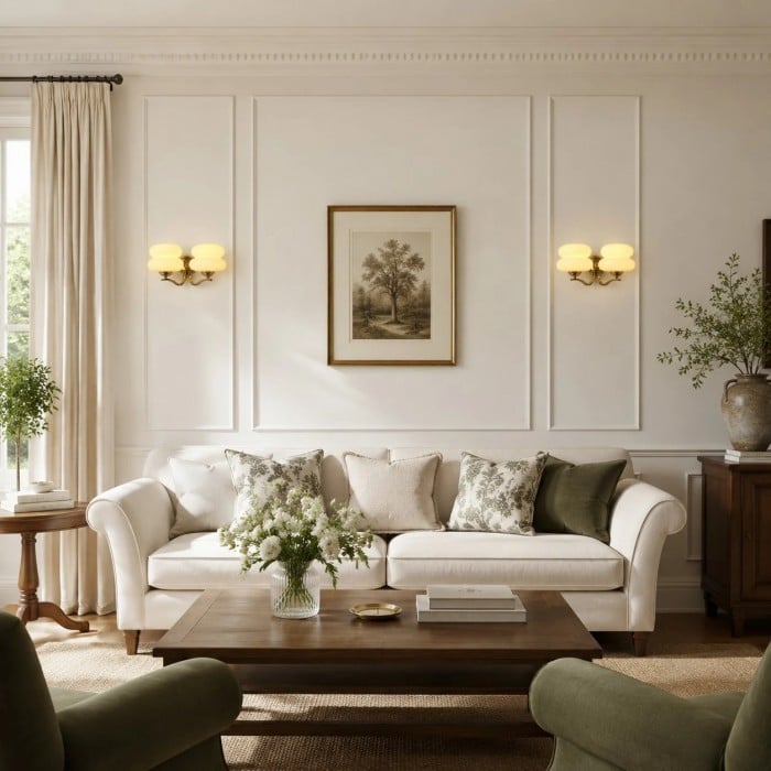 Double Layer Milk Glass Wall Sconce HL4645