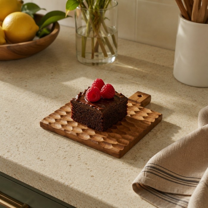 Double-Sided Solid Wood Cutting Board with Textured Serving Surface HL4626