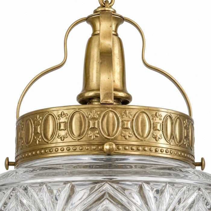 Suspension vintage en verre opalin gaufré pour salle à manger HL4588