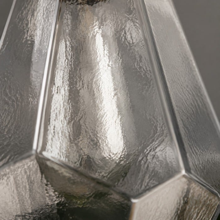 Suspension en verre transparent à facettes avec support en laiton antique HL4501