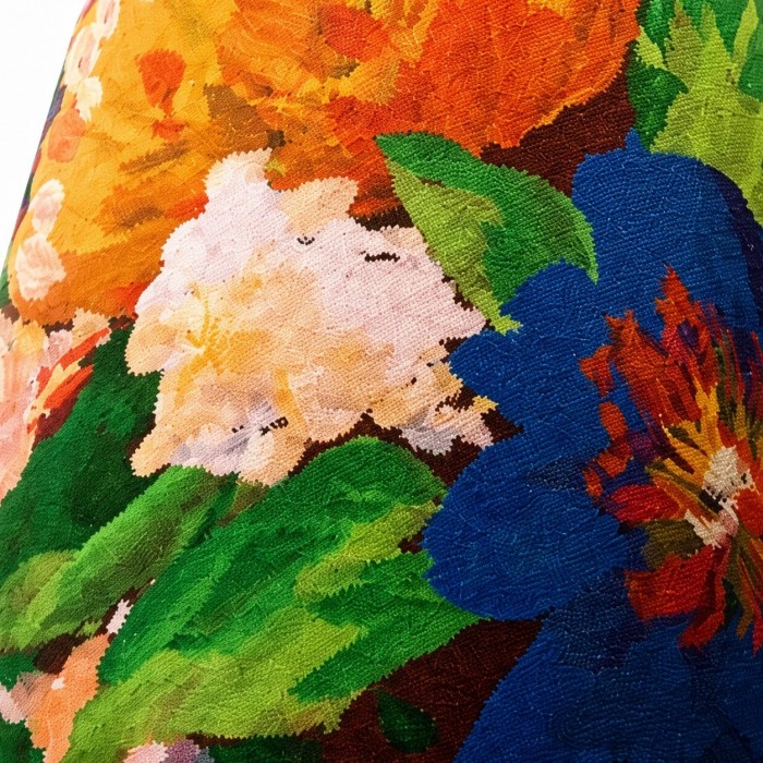 Tafellamp van keramiek met bloemenprint HL4479