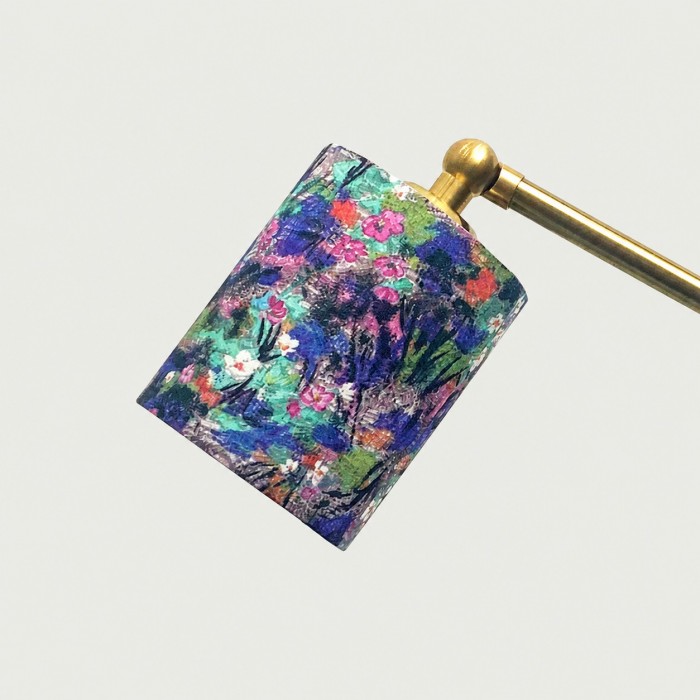 Verstelbare tafellamp met bloemenprint stoffen kap HL4474