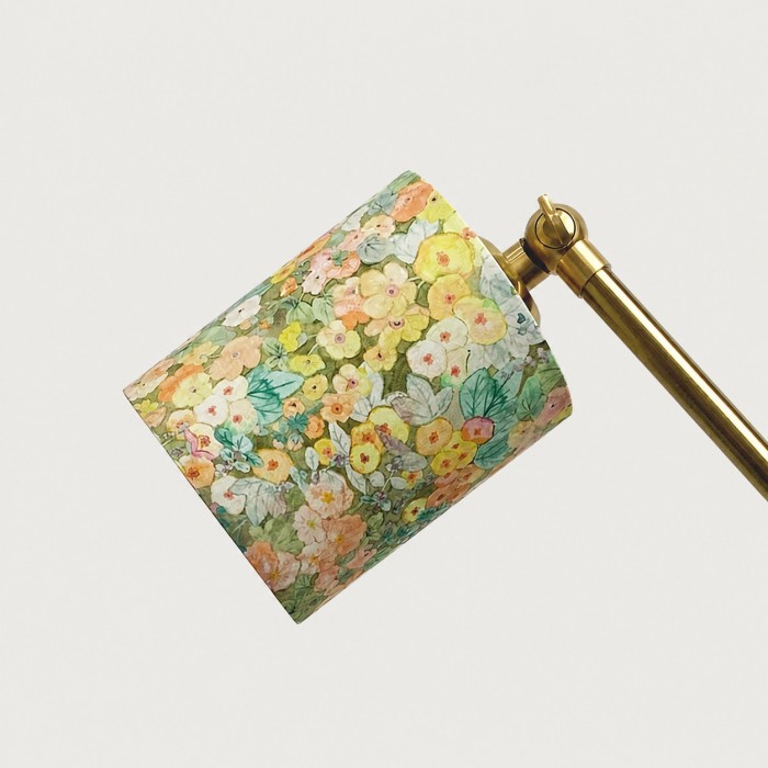 Verstelbare tafellamp met bloemenprint stoffen kap HL4474