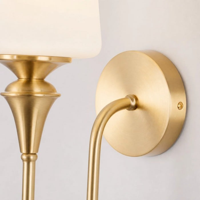 French Antique Brass Glass Wall Sconce HL4246
