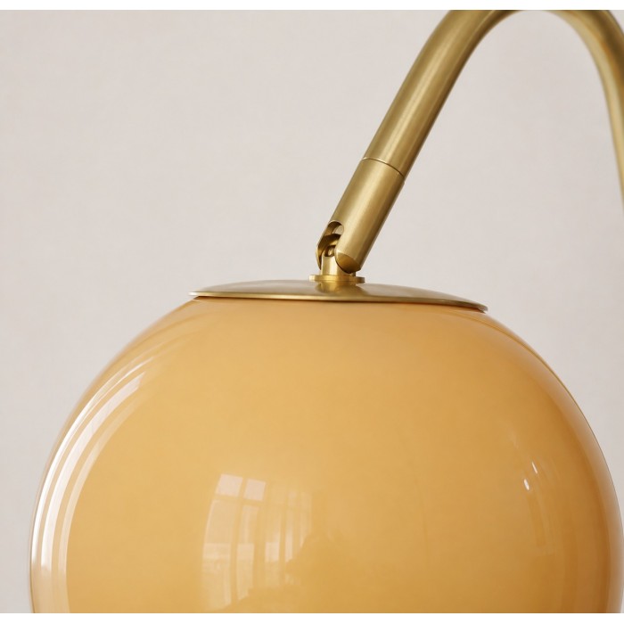 French Brass Glass Globe Wall Light HL4328