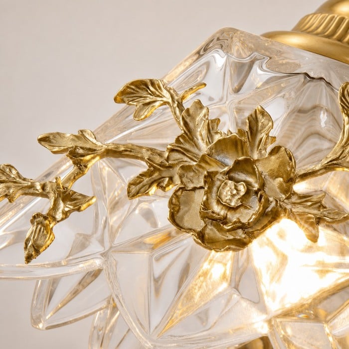 French Floral Brass Wall Sconce HL4243