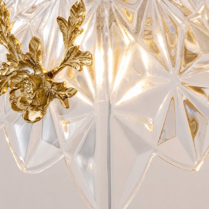 French Floral Brass Wall Sconce HL4243