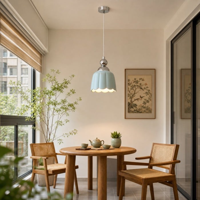 Suspension en céramique festonnée française HL4358