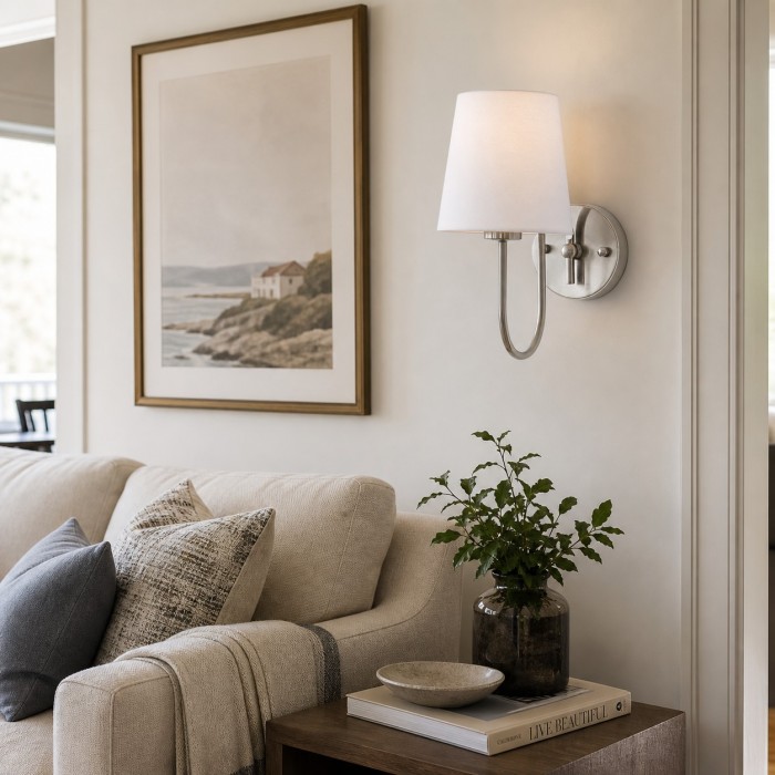 French Style Glass and Metal Wall Sconce HL4385