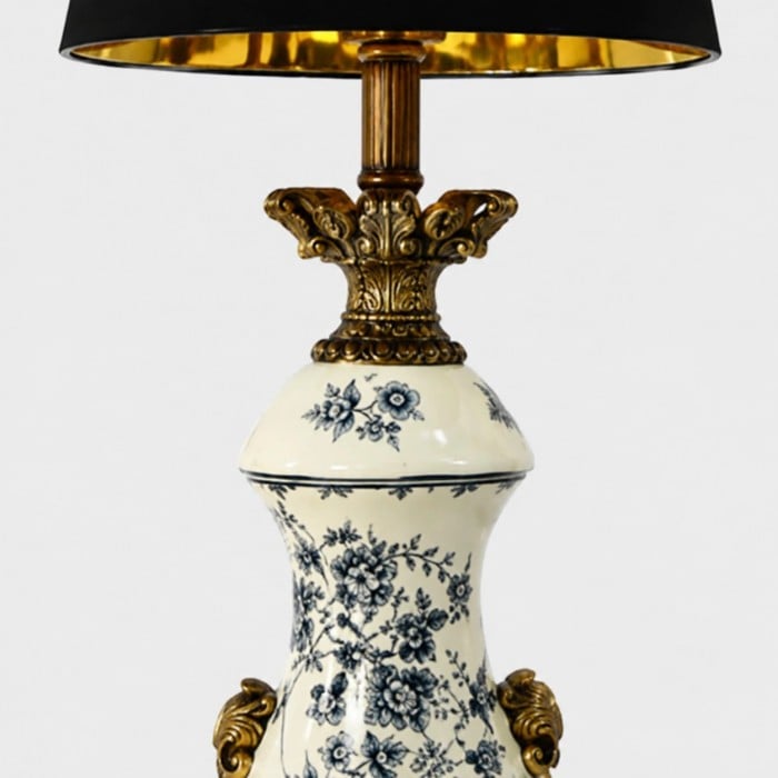 Franse vintage keramische tafellamp HL4571