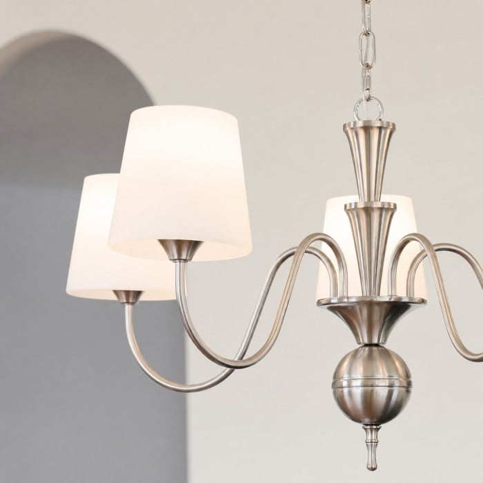 Französischer Vintage-Kronleuchter mit Glasschirm HL4317
