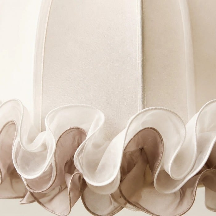 French Vintage Ruffled Fabric Pendant Light HL4434