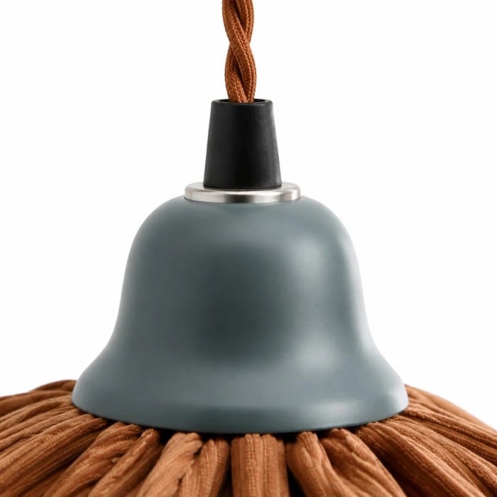 French Vintage Ruffled Fabric Pendant Light HL4434