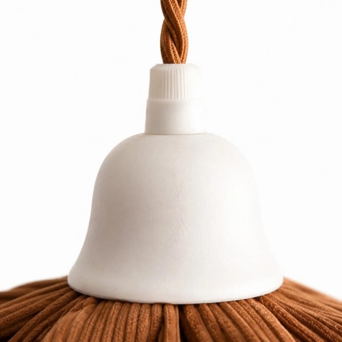 French Vintage Ruffled Fabric Pendant Light HL4434
