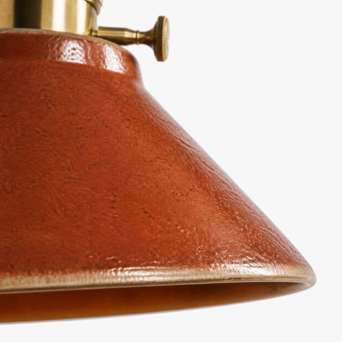 Glazed Ceramic Pendant Light with Antique Brass Hardware HL4508
