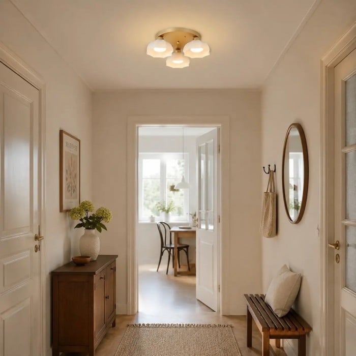 Guldvit glastaklampa HL4271 i infälld design