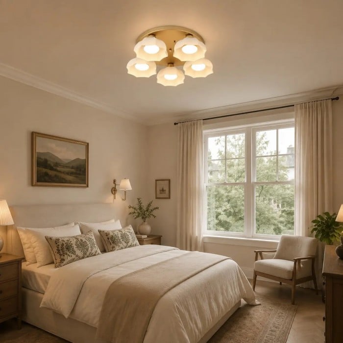 Guldvit glastaklampa HL4271 i infälld design