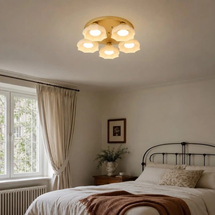 Guldvit glastaklampa HL4271 i infälld design
