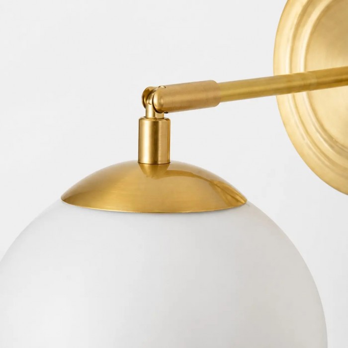 Lámpara de pared de cristal ondulado y color oro lechoso HL4209