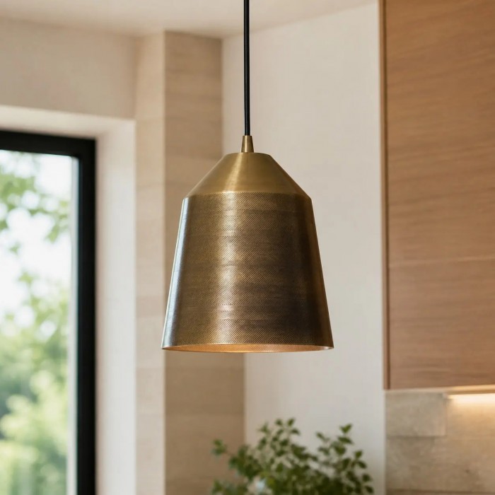 Handgesneden messing hanglamp HL4238