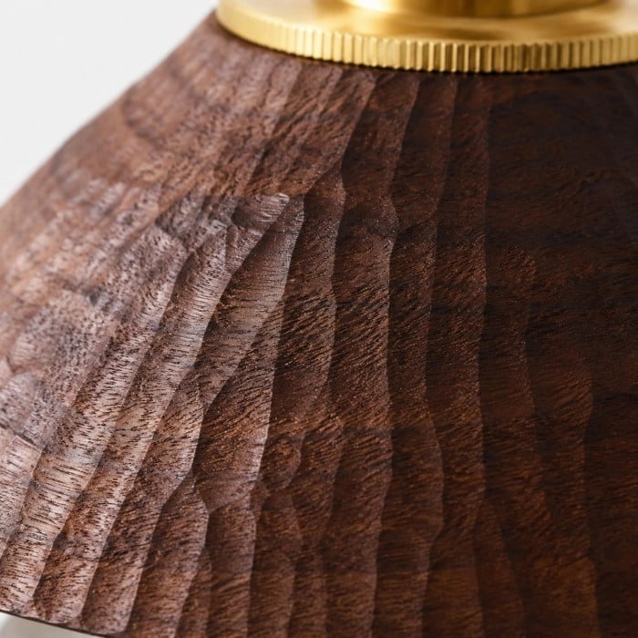 Handgesneden hanglamp van massief hout HL4492