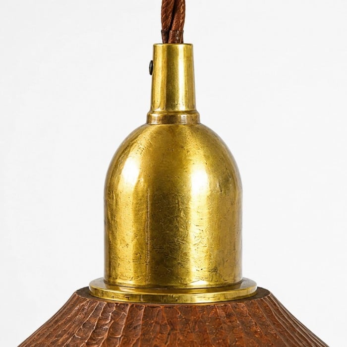 Handgesneden hanglamp van massief hout HL4492