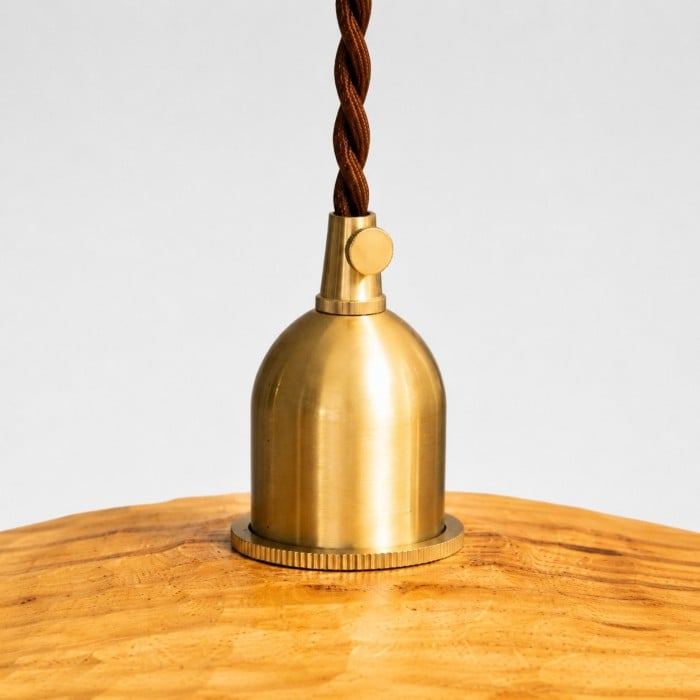 Handgesneden Wabi-Sabi houten hanglamp HL4558
