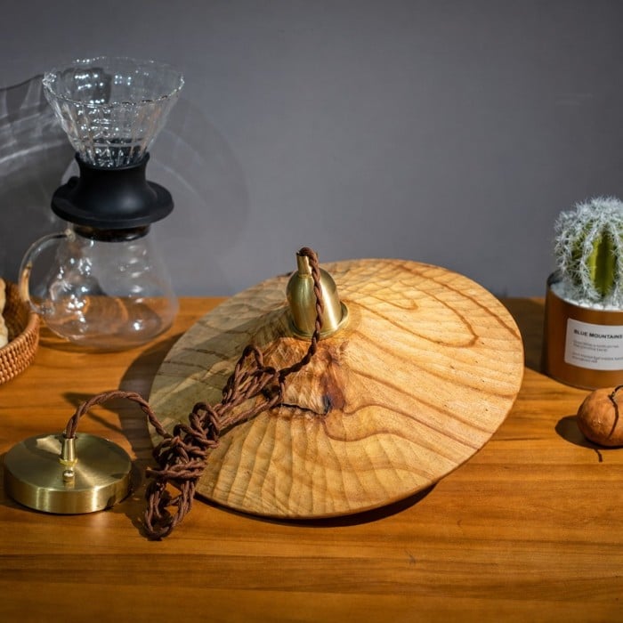 Handgesneden houten hanglamp voor eetkamers HL4580