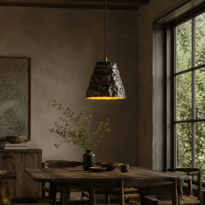 Handgehamerde messing hanglamp voor eetkamers HL4532