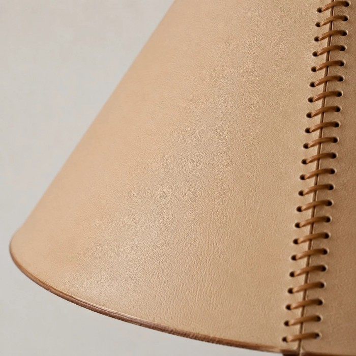 Hand-Stitched Leather Cone Pendant Light HL4561