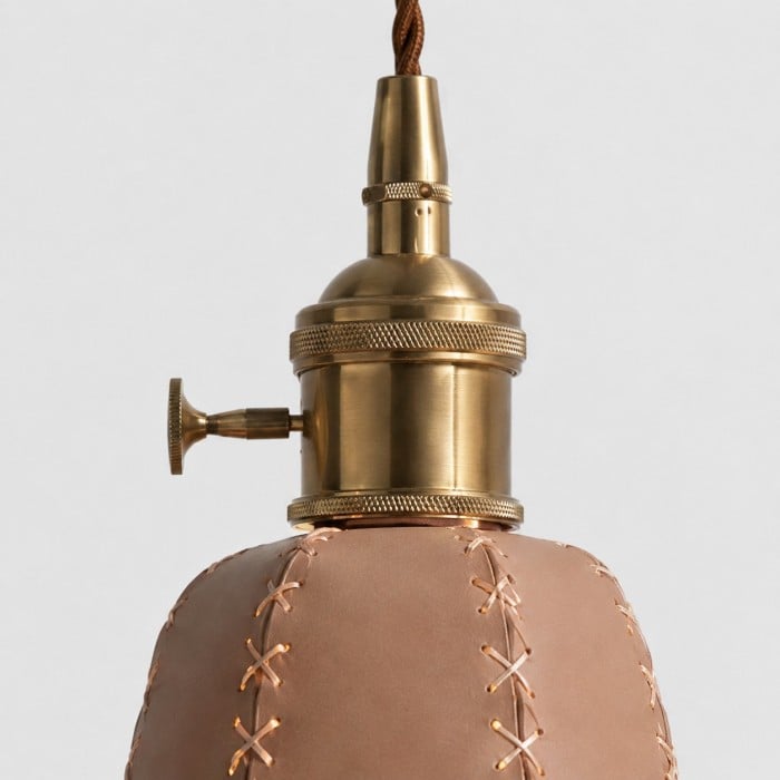 Hand-Stitched Leather Petal Pendant Light HL4570