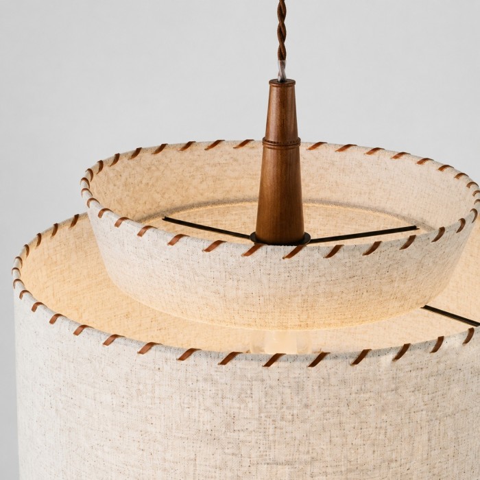 Hand-Stitched Linen Pendant Light HL4530