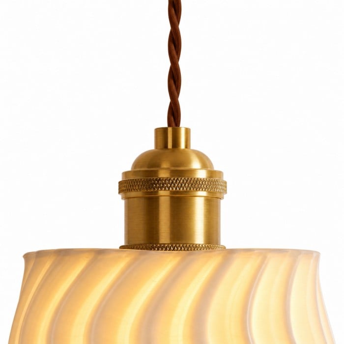 Handcrafted Ceramic Pendant Lamp with Brass Fitting HL4371